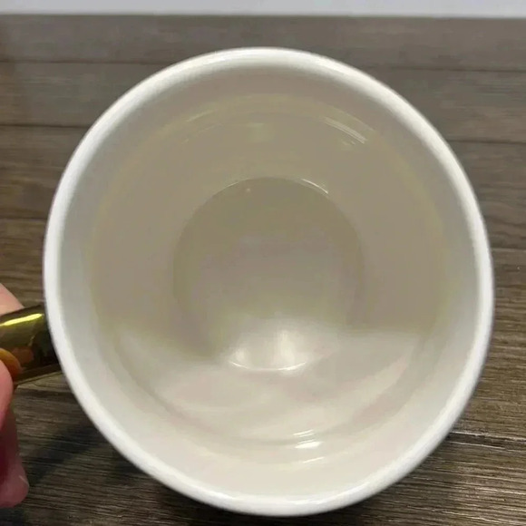 Edible Arrangements Valentine Red Pink Geometric Hearts Large Mug, Gold Handle - Picture 4 of 5